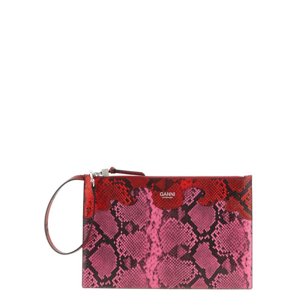 Ganni Fuchsia Polyester Clutch Women's Bag
